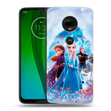 Пластиковый чехол на Motorola Moto G7 с принтом Холодное сердце Frozen