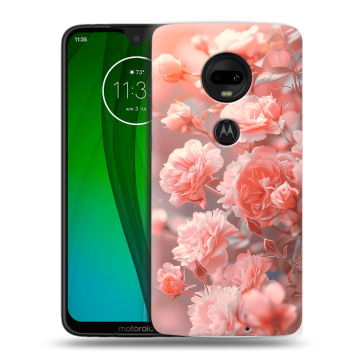 Пластиковый чехол на Motorola Moto G7 с принтом Розы цветы