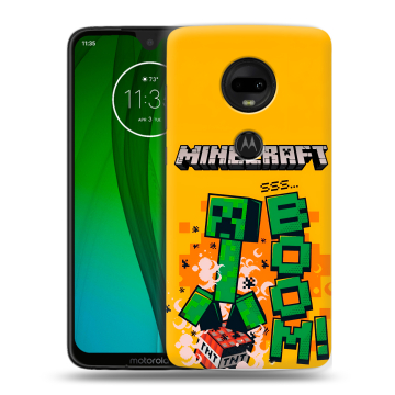 Пластиковый чехол на Motorola Moto G7 с принтом Майнкрафт Minecraft