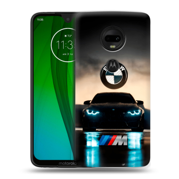Пластиковый чехол на Motorola Moto G7 с принтом БМВ BMW