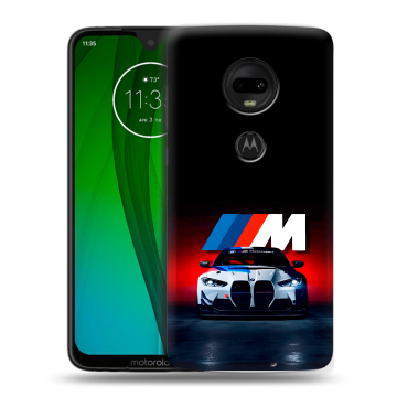 Пластиковый чехол на Motorola Moto G7 с принтом БМВ BMW