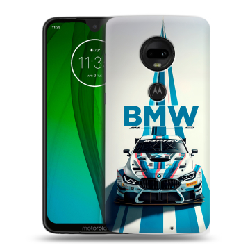 Пластиковый чехол на Motorola Moto G7 с принтом БМВ BMW