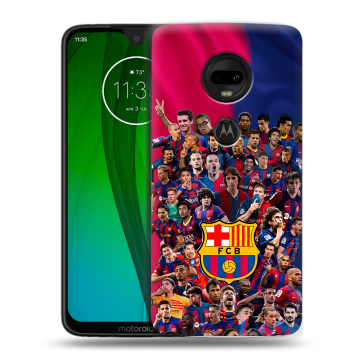 Пластиковый чехол на Motorola Moto G7 с принтом Барселона Barcelona