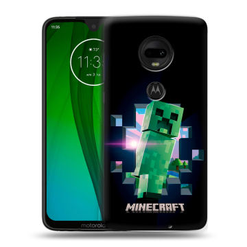 Пластиковый чехол на Motorola Moto G7 с принтом Майнкрафт Minecraft