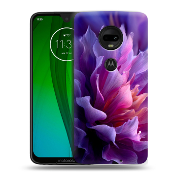 Пластиковый чехол на Motorola Moto G7 с принтом женский цветы