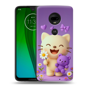 Пластиковый чехол на Motorola Moto G7 с принтом для девочек