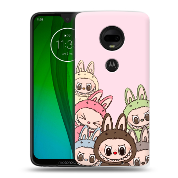 Пластиковый чехол на Motorola Moto G7 с принтом Лабубу