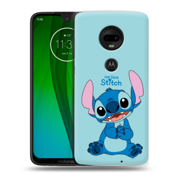Пластиковый чехол на Motorola Moto G7 с принтом Лило и Стич