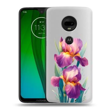 Пластиковый чехол на Motorola Moto G7 с принтом Цветы орхидеи