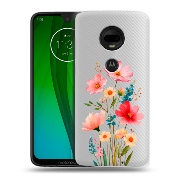 Пластиковый чехол на Motorola Moto G7 с принтом Цветы
