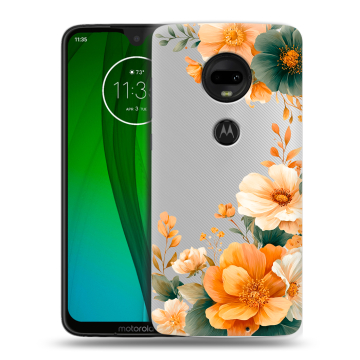 Пластиковый чехол на Motorola Moto G7 с принтом Цветы принт