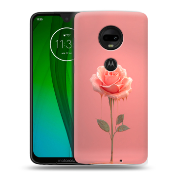 Пластиковый чехол на Motorola Moto G7 с принтом Розовая роза