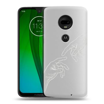 Пластиковый чехол на Motorola Moto G7 с принтом Сотворение мира