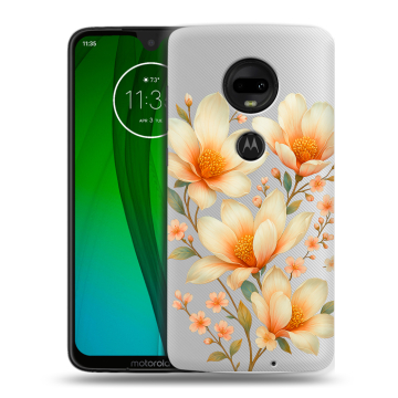 Пластиковый чехол на Motorola Moto G7 с принтом Цветы