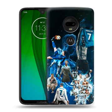 Пластиковый чехол на Motorola Moto G7 с принтом Реал Роналдо
