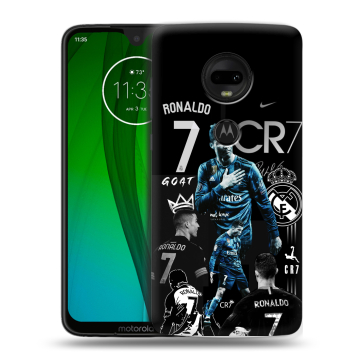Пластиковый чехол на Motorola Moto G7 с принтом Реал Роналдо
