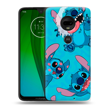 Пластиковый чехол на Motorola Moto G7 с принтом Лило и Стич