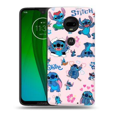 Пластиковый чехол на Motorola Moto G7 с принтом Лило и Стич