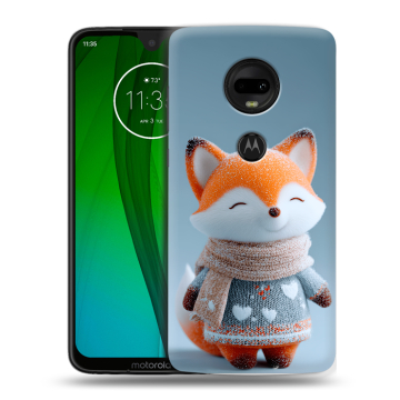 Пластиковый чехол на Motorola Moto G7 с принтом Лиса