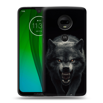 Пластиковый чехол на Motorola Moto G7 с принтом Волк