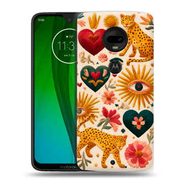 Пластиковый чехол на Motorola Moto G7 с принтом Модный принт