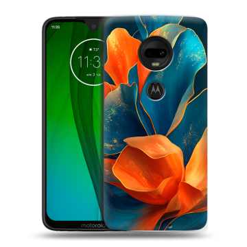 Пластиковый чехол на Motorola Moto G7 с принтом Цветы