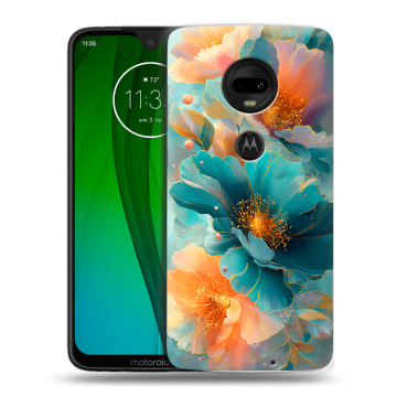 Пластиковый чехол на Motorola Moto G7 с принтом Цветы