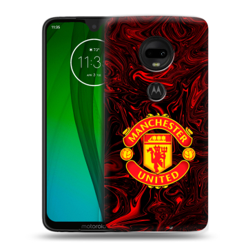 Пластиковый чехол на Motorola Moto G7 с принтом Manchester United