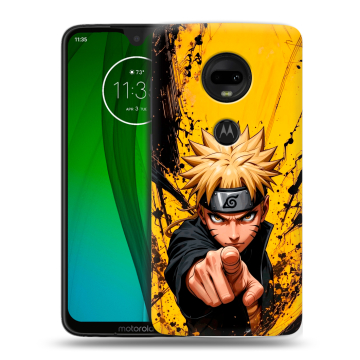 Пластиковый чехол на Motorola Moto G7 с принтом Naruto Наруто