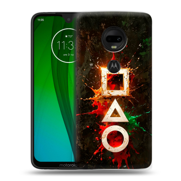 Пластиковый чехол на Motorola Moto G7 с принтом Squid Game Игра кальмара