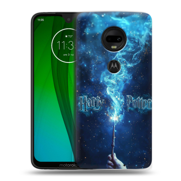 Пластиковый чехол на Motorola Moto G7 с принтом Harry Potter Гарри Поттер