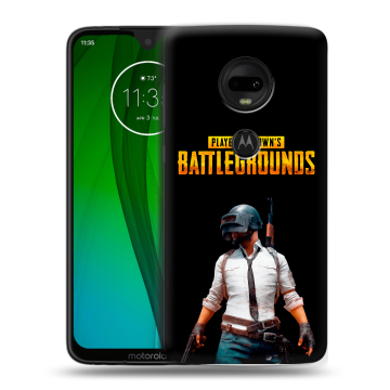 Пластиковый чехол на Motorola Moto G7 с принтом PUGB ПАГБ