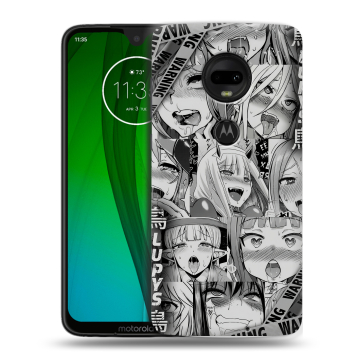 Пластиковый чехол на Motorola Moto G7 с принтом Ahegao Ахегао Аниме