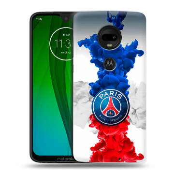 Пластиковый чехол на Motorola Moto G7 с принтом PSG ПСЖ