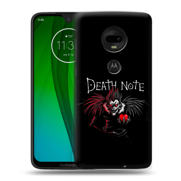 Пластиковый чехол на Motorola Moto G7 с принтом Death note Тетрадь смерти