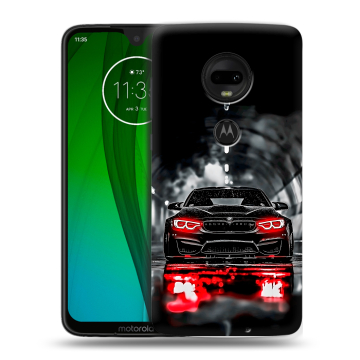 Пластиковый чехол на Motorola Moto G7 с принтом BMW БМВ