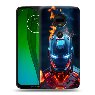 Пластиковый чехол на Motorola Moto G7 с принтом IronMan Железный человек