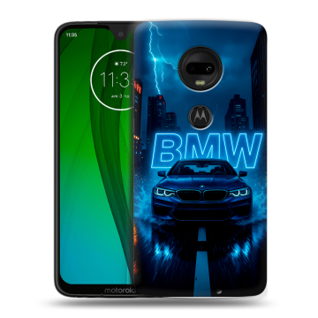 Пластиковый чехол на Motorola Moto G7 с принтом BMW БМВ