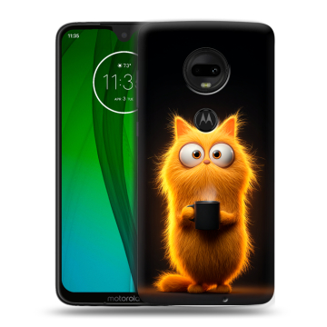 Пластиковый чехол на Motorola Moto G7 с принтом Смешной кот