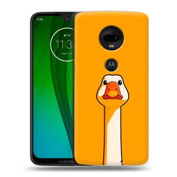 Пластиковый чехол на Motorola Moto G7 с принтом Смешная утка