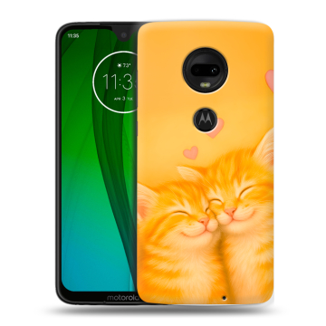 Пластиковый чехол на Motorola Moto G7 с принтом Милые котята