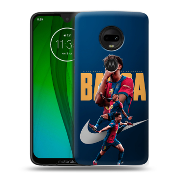 Пластиковый чехол на Motorola Moto G7 с принтом Барселона Barca Yamal 