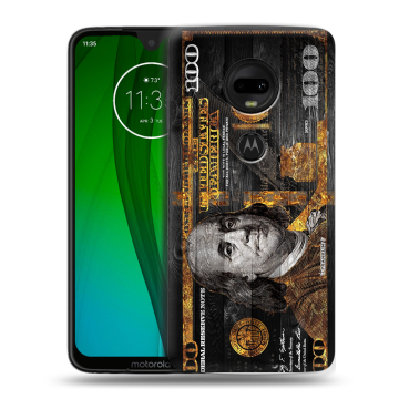 Пластиковый чехол на Motorola Moto G7 с принтом Доллар деньги