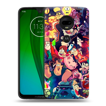 Пластиковый чехол на Motorola Moto G7 с принтом Gravity Falls Гравити Фолз