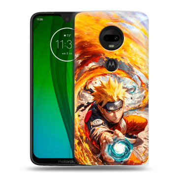 Пластиковый чехол на Motorola Moto G7 с принтом Аниме Наруто Naruto