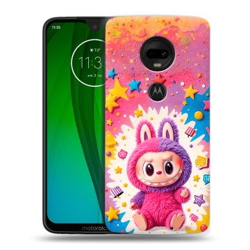 Пластиковый чехол на Motorola Moto G7 с принтом Labubu Лабубу