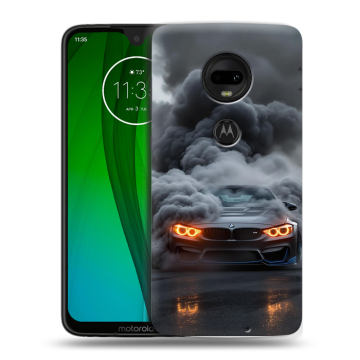 Пластиковый чехол на Motorola Moto G7 с принтом BMW БМВ