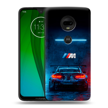Пластиковый чехол на Motorola Moto G7 с принтом BMW БМВ