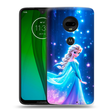 Пластиковый чехол на Motorola Moto G7 с принтом Холодное сердце Frozen