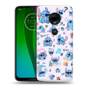 Пластиковый чехол на Motorola Moto G7 с принтом Лило и Стич